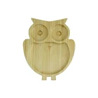 Toys Feeding Set Animal Shaped Bamboo Portable Kids Feeding Plate Dinnerware Gift Sets OEM Children Wooden Toys