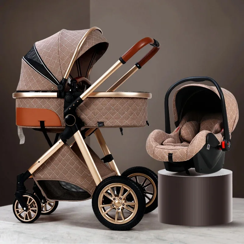 Coches Para Bebes. 3 En 1 Luxury Stroller Baby Pushchair Kinderwagen Poussette Baby Stroller Carriage 3 In 1 With Car Seat