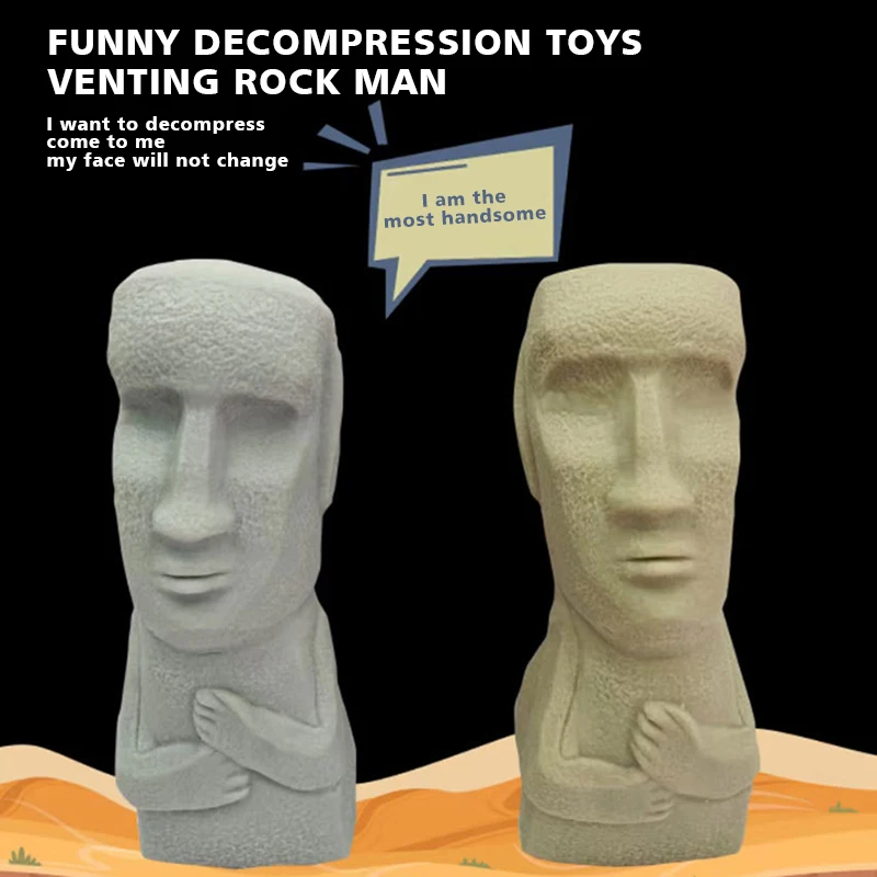 Custom PU Foam Squishy Squeeze Toys Human Shape Rock Stress Ball Toy Spoof Sensory Fidget Knead Stretch Funny Rock Giant Toy