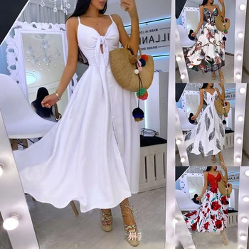 Apparel Wholesale New Strapless Infinity Dress Vestidos Blanco De Mujer Para Ninas Turkey Go Out V-Neck Bow Dress Casual Dresses