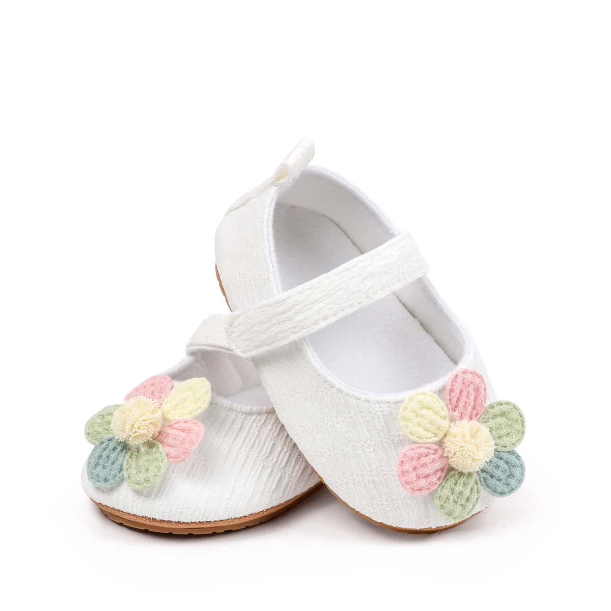 Soft TPR Outsole Colorful Flower Design Newborn Toddler Baby Girls Shoes First Walking Baby Girl Shoes details