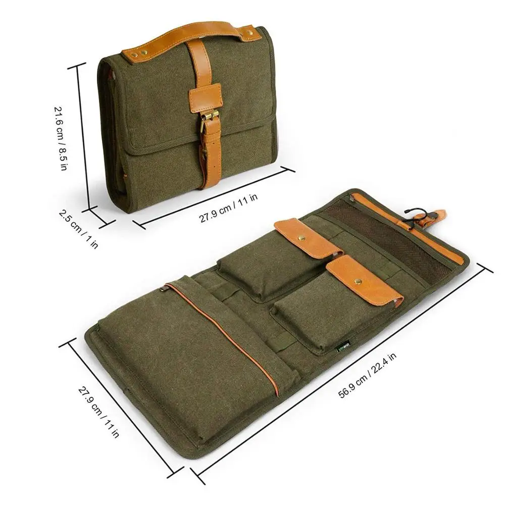 fold out cosmetic bag with hook