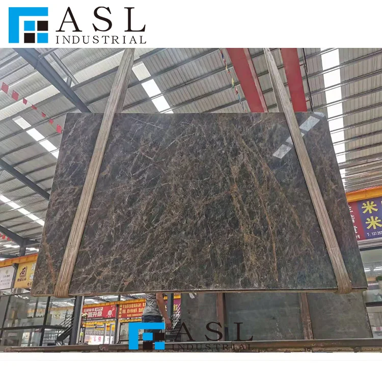 Gold blue marble Natural Stone slab tile marbles for house coffee table with marble dinning table set