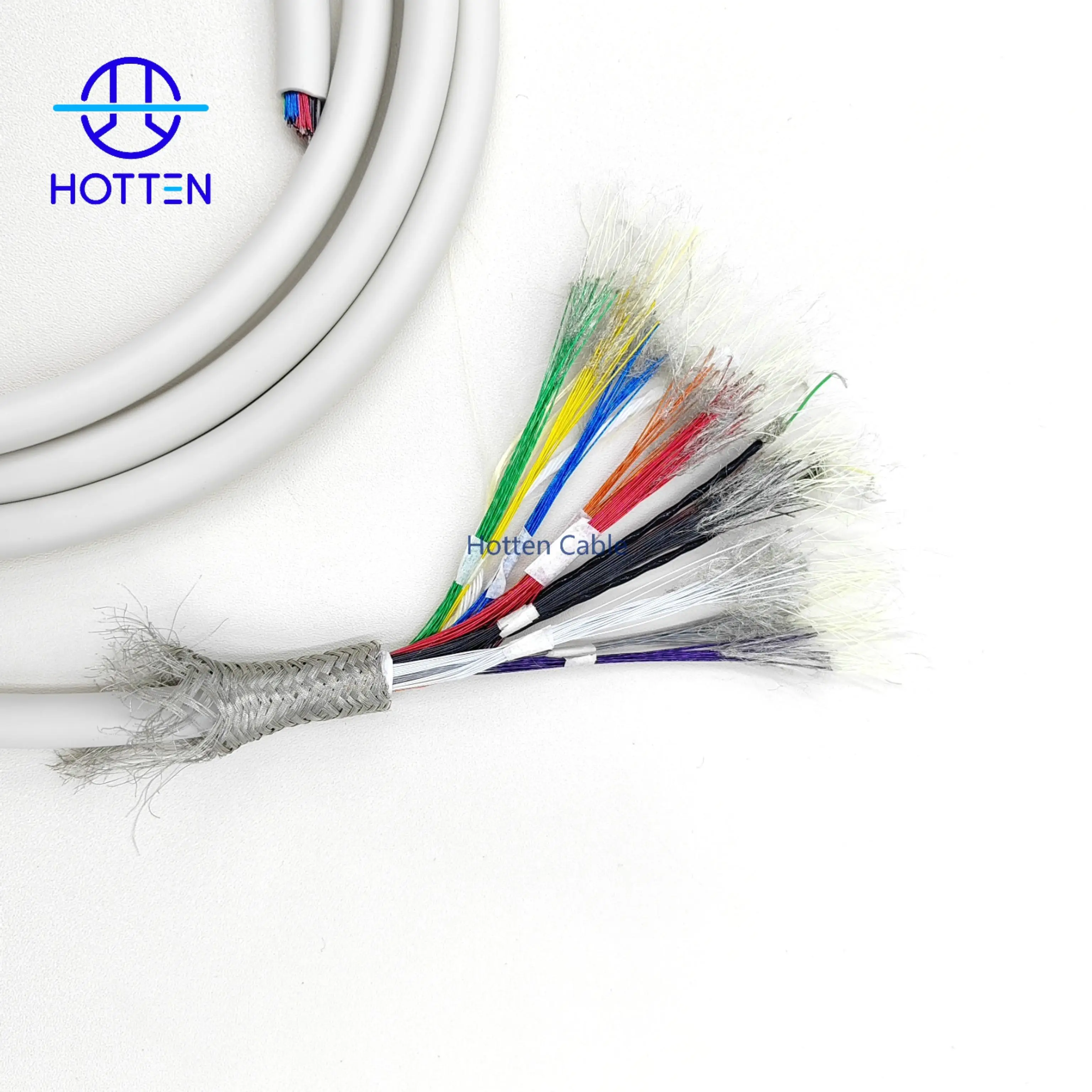 product pvcjacket lotus shaped foamed pfa insulation micro coaxial cable medical ultrasound probe cable 242x38awg od115mm-1