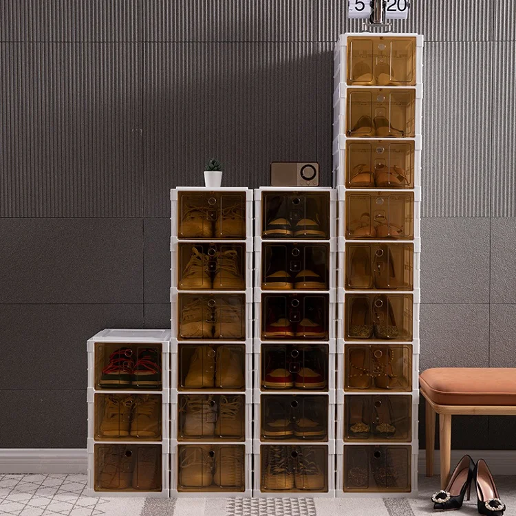 High Quality Multi-size Shoe Cabinet Furniture Plastic Modern shoe box storage organizer