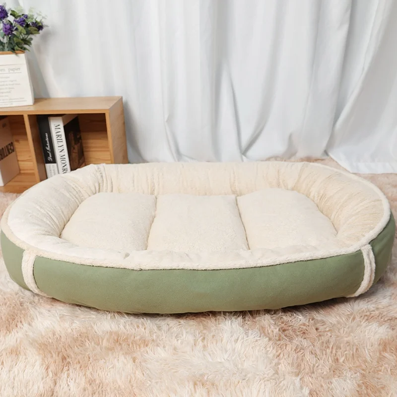 product washable kitten bed nonslip round fluffy plush pet bed for pets-47