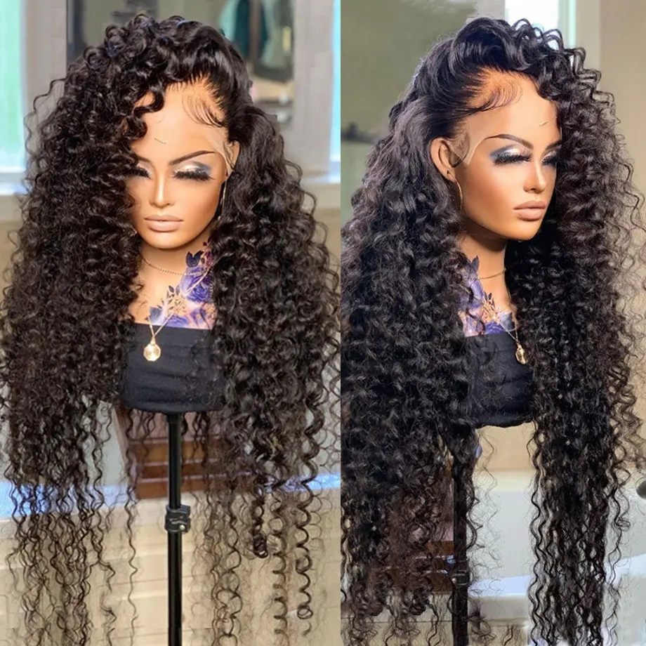 Raw Unprocessed Full Lace Wig Sale Human Remy Hair Swiss Lace Full Lace Wigs Natural Kinky Curly Virgin Hair Wigs With Baby Hair