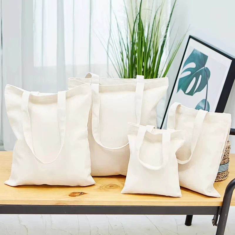 Promotional Cheap Eco Recycled Custom Calico Fabric Tote Shopping Bags Summer Beach Shoulder Cotton Tote Bag details