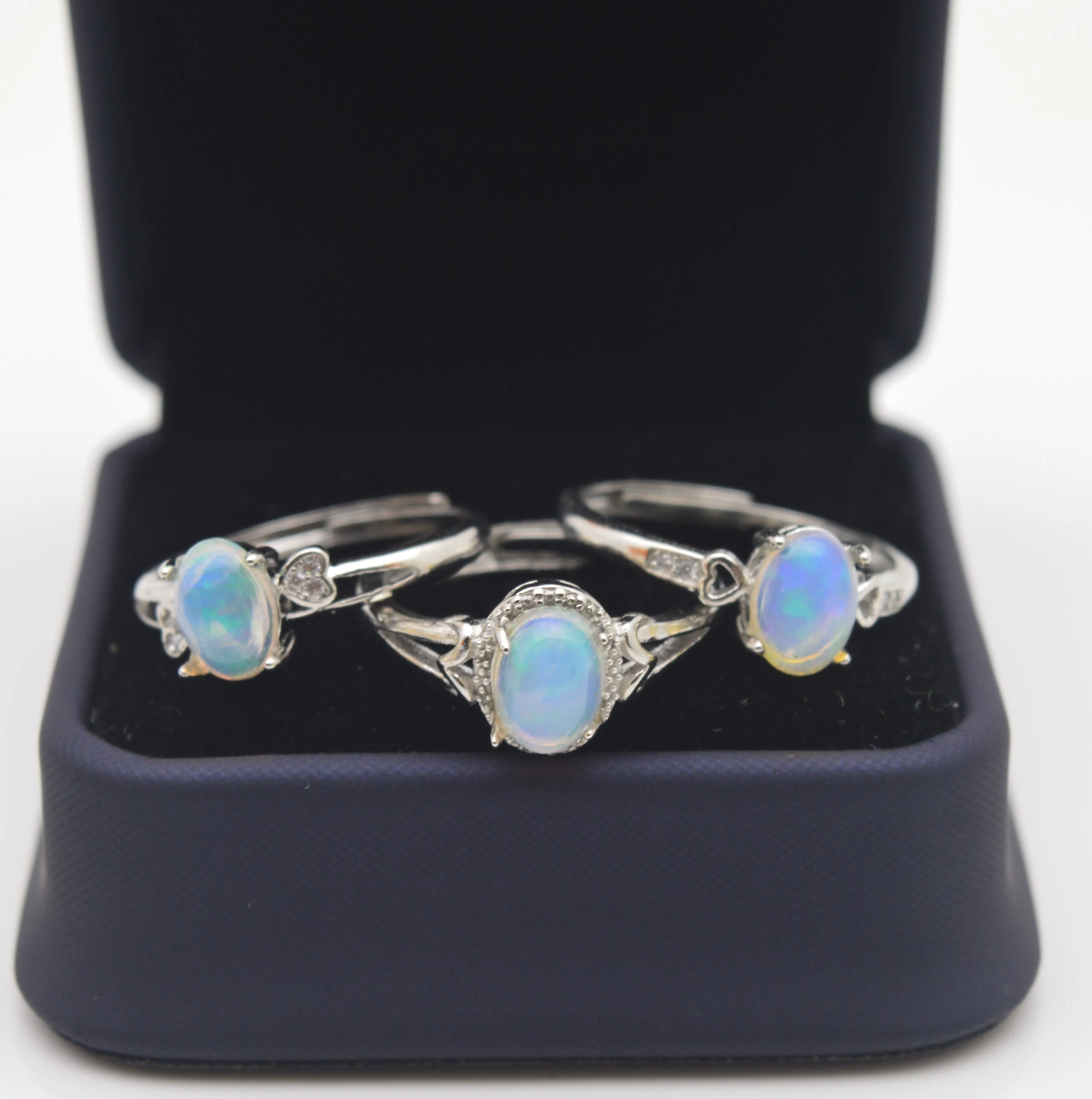 Big Gemstone Rings Natural Opal Rings 50pcs/lot Wholesale 