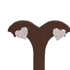 Stud Earrings Gold Fashional Full Diamond Hot Selling Stud Earrings Gold Plated Heart Shape Cz Stone