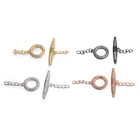 Toggle Clasp Gold Plated CZ Pave Set Toggle OT Clasp