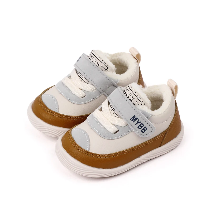 Autumn and Winter Baby Walking Shoes 1-3 Years Old Plus Fleece Warm Non-slip Children's Shoes factory