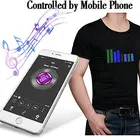 LED Luminous T-shirt Blue Tooth Connection DIY Personalized APP Magic T-shirt