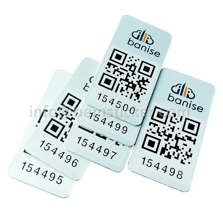product metal serial number equipment nameplate laser marked qr code tracking label sequential barcode aluminium asset inventory id tags-7