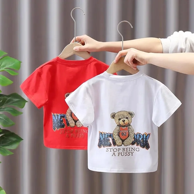 Summer Cute Children Tops Clothing Animal Cartoon Cotton Short Sleeve T Shirts Boys T-shirt