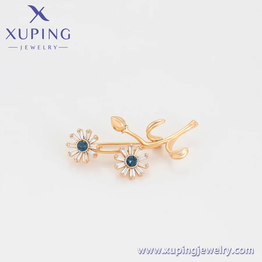 A00913390 Xuping jewelry simple elegant flower set diamond 18K gold ladies exquisite design to attend the event wearing brooch