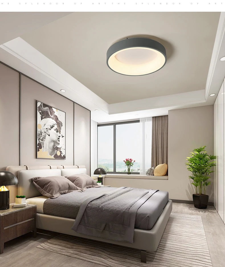 Modern Design Round Ceiling LED Light Surface Mount Living Room Bedroom Ceiling Lamp