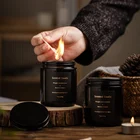 Glass Candle Wholesale Matte Black 100ml 250ml 500ml Brown Heat Resistant Empty Glass Candle Jars With Lids