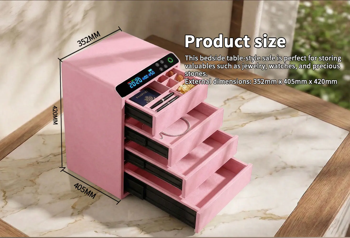 dr 1274 ft ceqsafe smart hot sale electronic cash 4 drawers hidden and safe with fingerprint password for jewelry storage-2