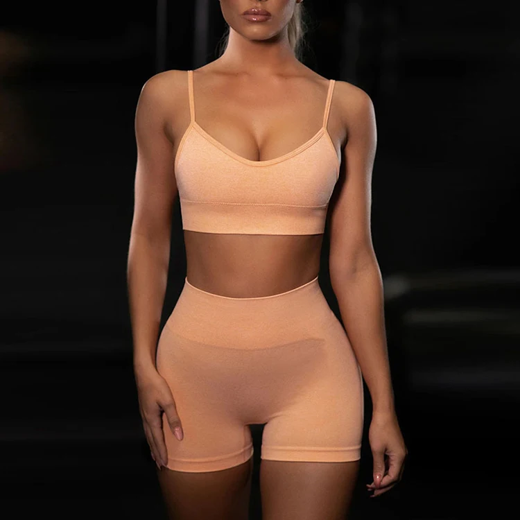 workout biker short set