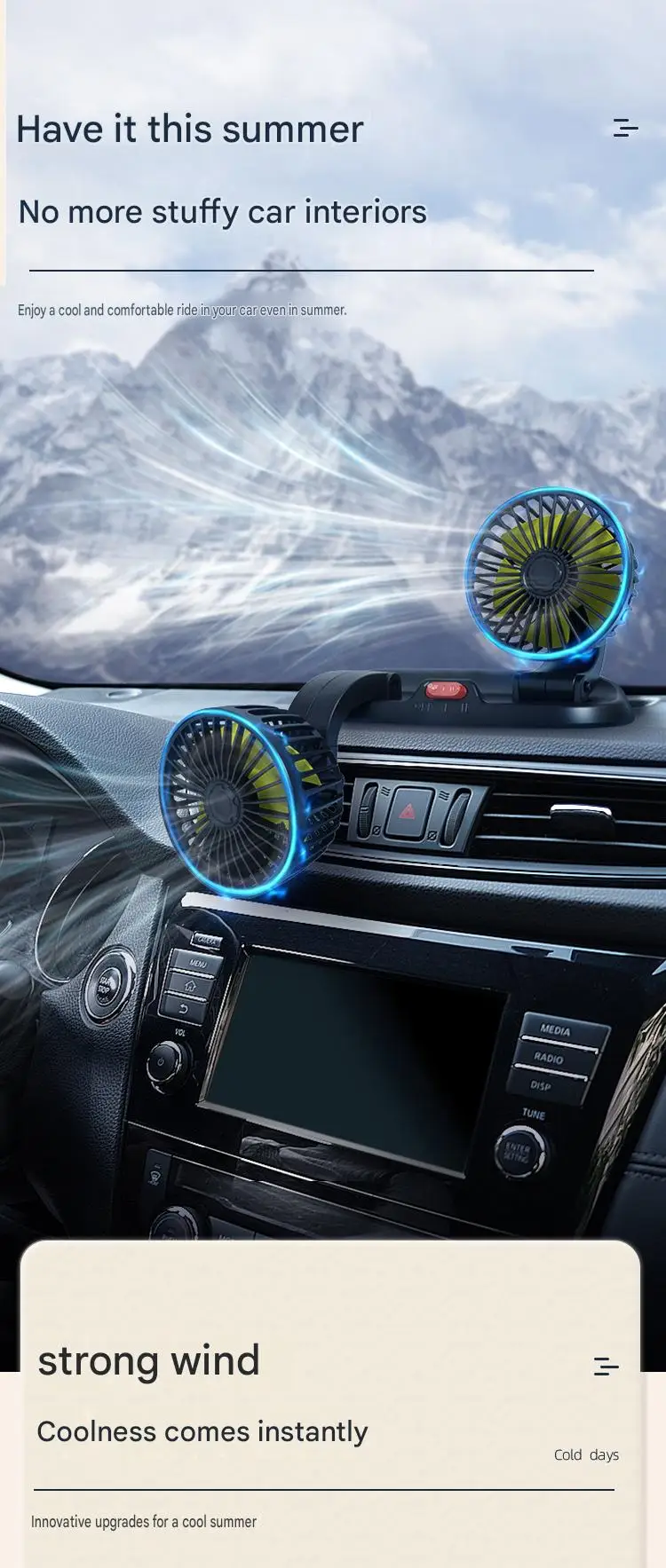 Car Fan, 360, 10W, ABS - detail 4
