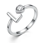 Letter Ring Rings 2021 Initial A-Z Wholesale New Stylish 925 Silver Letter Ring For Couples