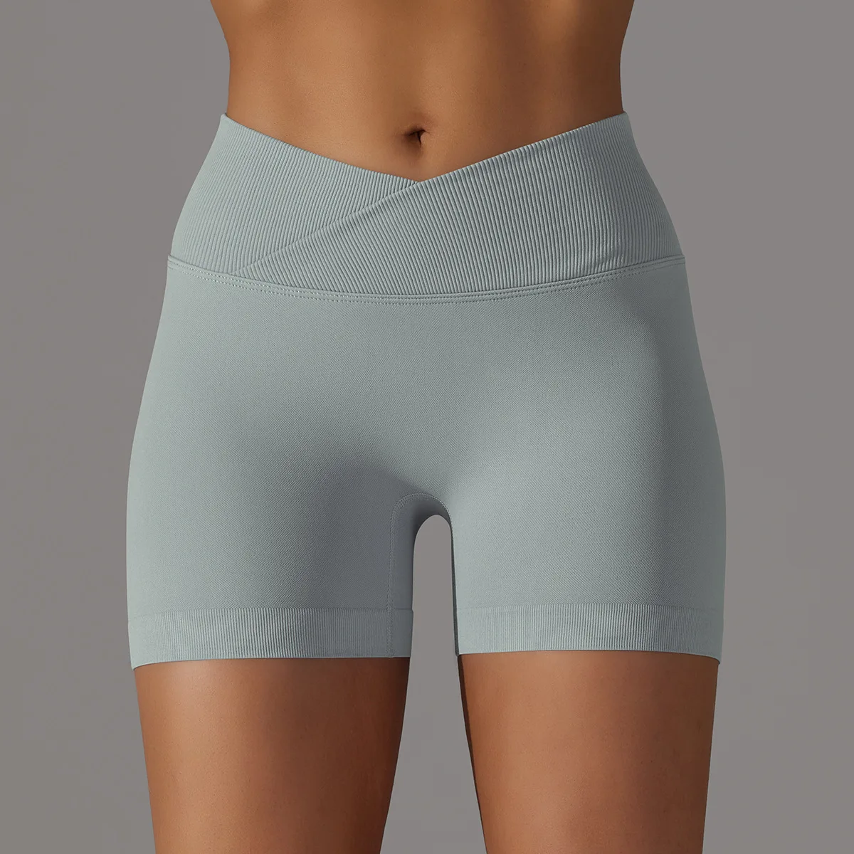 Wholesale Women's High Quality Seamless V Waist Scrunch Booty Fitness Gym Athletic Gym Yoga Shorts