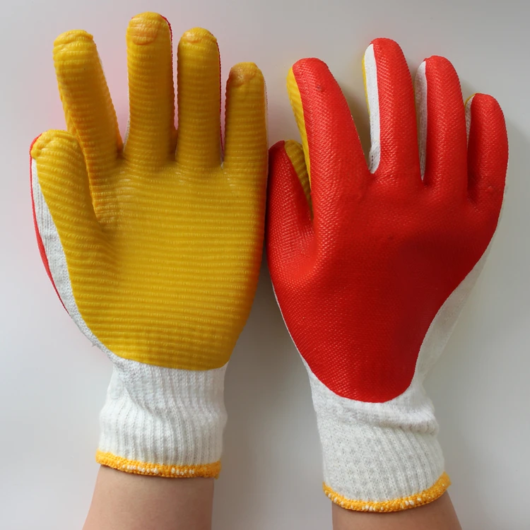 rubber palmed work gloves