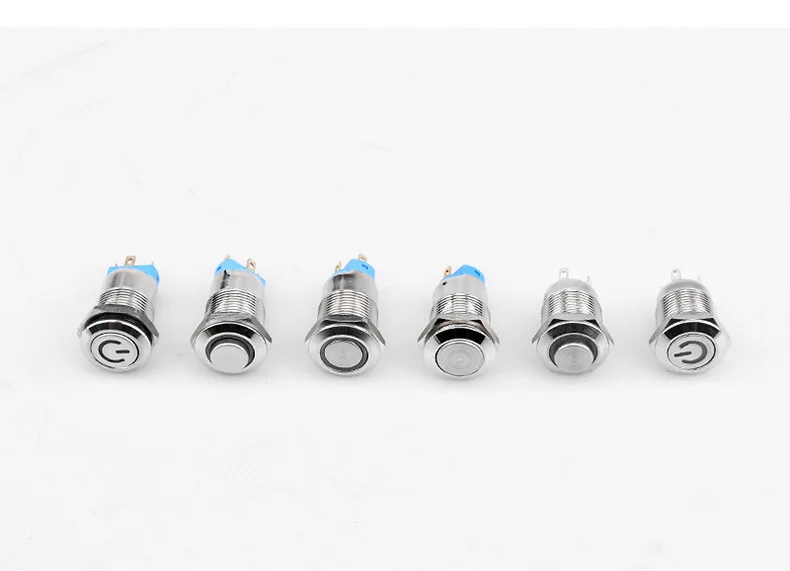 HS12H-10E/J/H/12V-24V/R Round 1NO momentary button switch 12 mm metal IP67 Stainless steel LED switch Waterproof