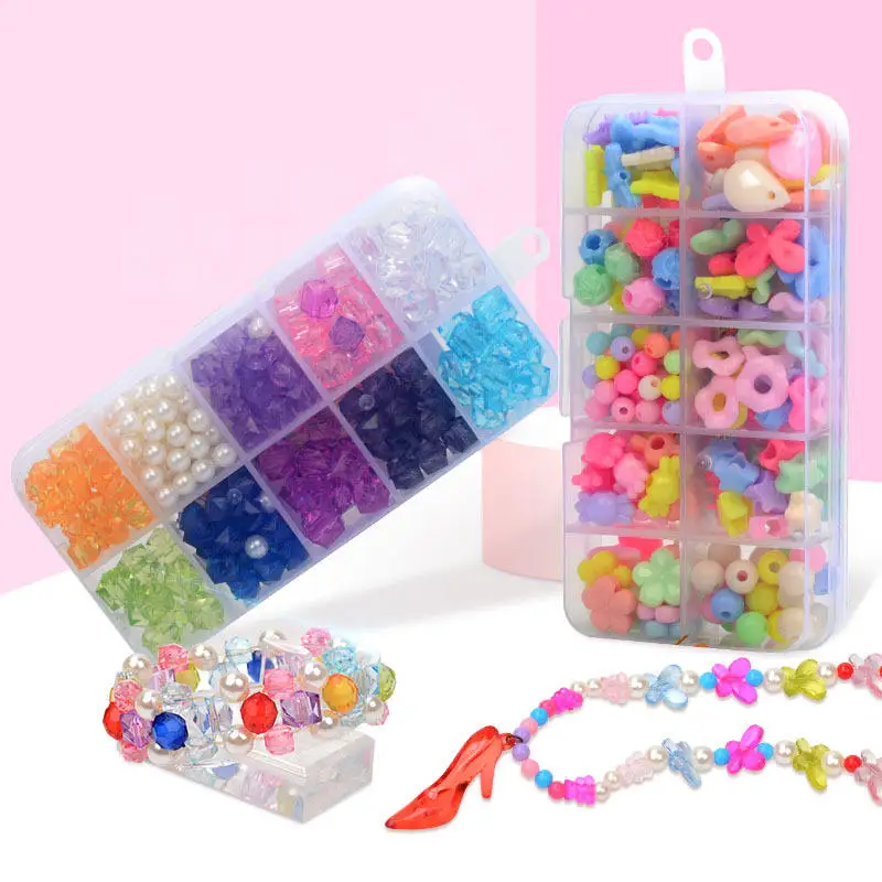 2022 High Quality Crafting Beads Educational Toys Deep Color Acrylic Beads Set
