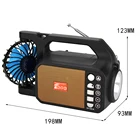 2021 Mini Fan 18650 1200mA Rechargeable Battery Wireless Speaker Long Distance Torch Light FP-123-S