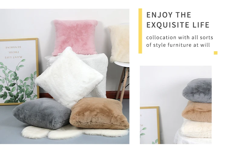 Wholesale Throw Pillow Modern Fur Throw Pillow Covers White Faux Rabbit Fur Throw Pillows Hc6df026ce2b9477aab3d0a3191440de1s
