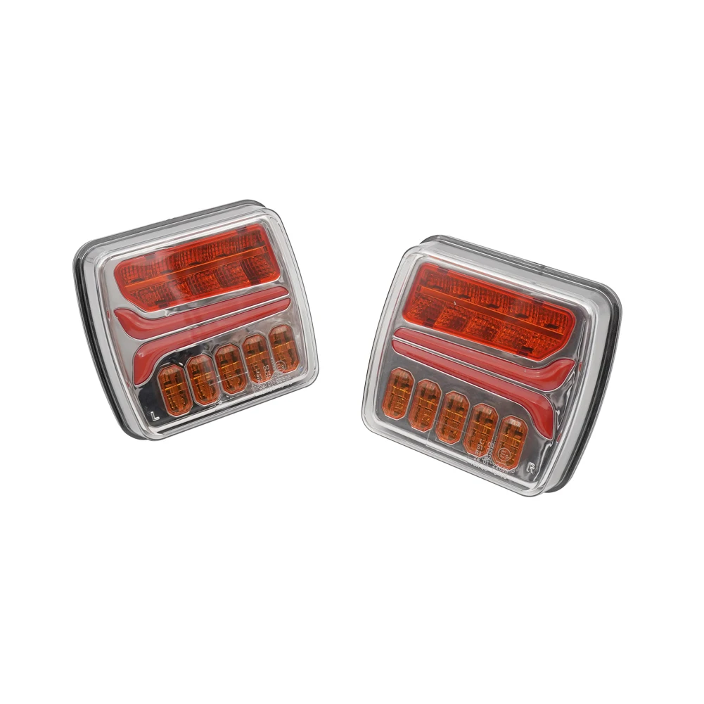 product 34led square sequential turn signal trailer lamp light guide wireless truck tail light-33