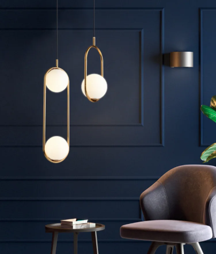 Nordic postmodern restaurant bar lamp clothing store simple lamps bedroom bedside single head small pendant light