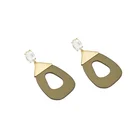 Gold Earrings 18k Initial Africa Gold Earrings 18K Earrings For Women Triangle Hollow Irregular Earrings