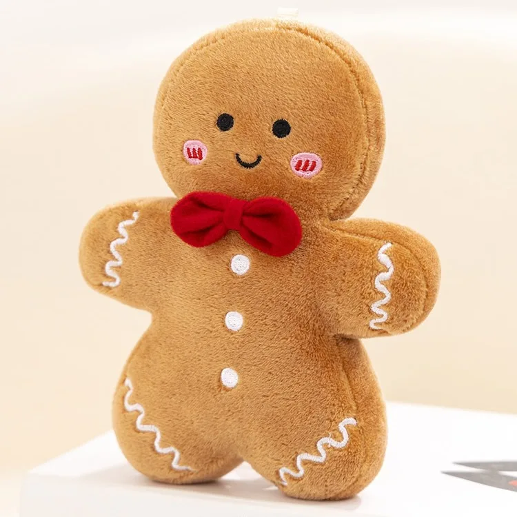 Chocolate Gingerbread Man Plush Toy Christmas Tree Throw Pillow Caramel