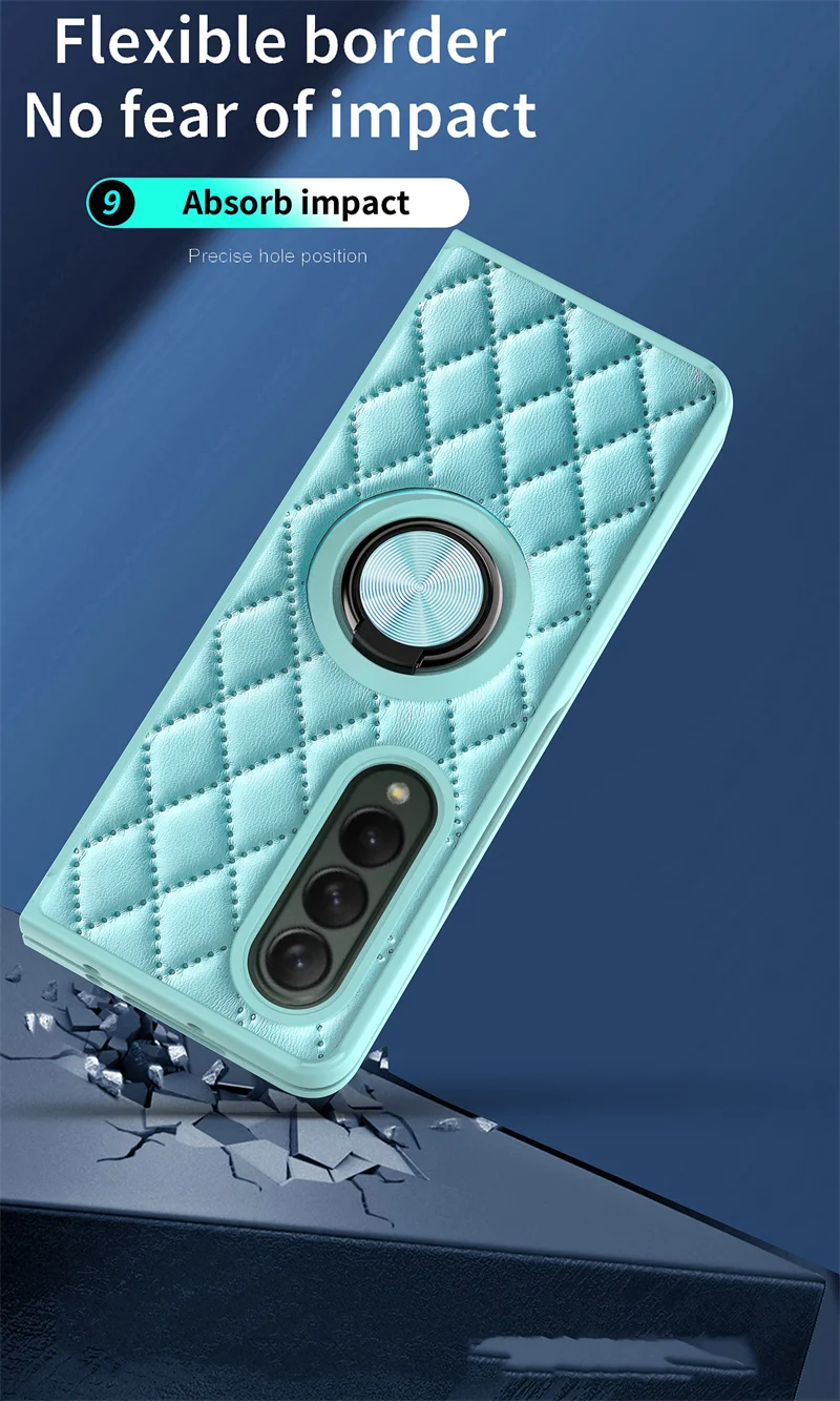 Waterproof PU Leather embossing Kickstand mobile phone Case For Samsung Galaxy Fold 3 Z Flip 3 5G