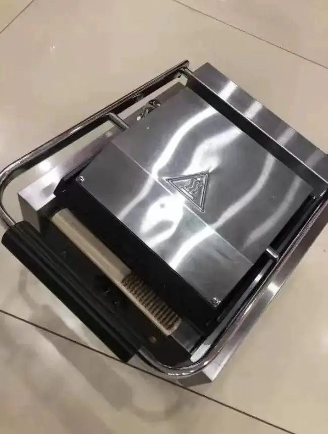 Commercial Digital Display Double Head Grooved Panini Grill Stainless Steel Full Groove Electric Press Grill for Restaurant