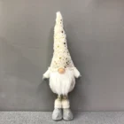 Star European Holiday Edge Sitting Table Ornament Christmas Fabric Decoration With Glitter Golden Star