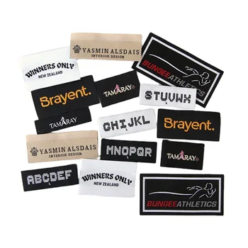 Customized High Quality Woven Factory Custom fabric labels High Density Garment Neck Label Woven Label for Clothing
