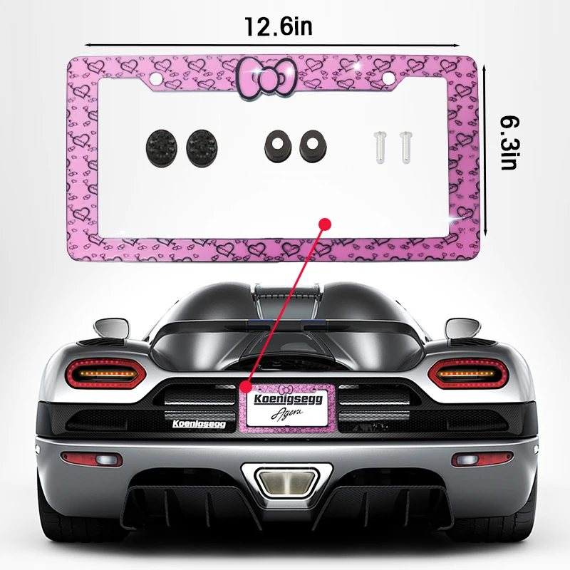 Custom USA Bowknot License Plate Frame UV Printing Plastic License Plate Frame for Cars Decoration supplier