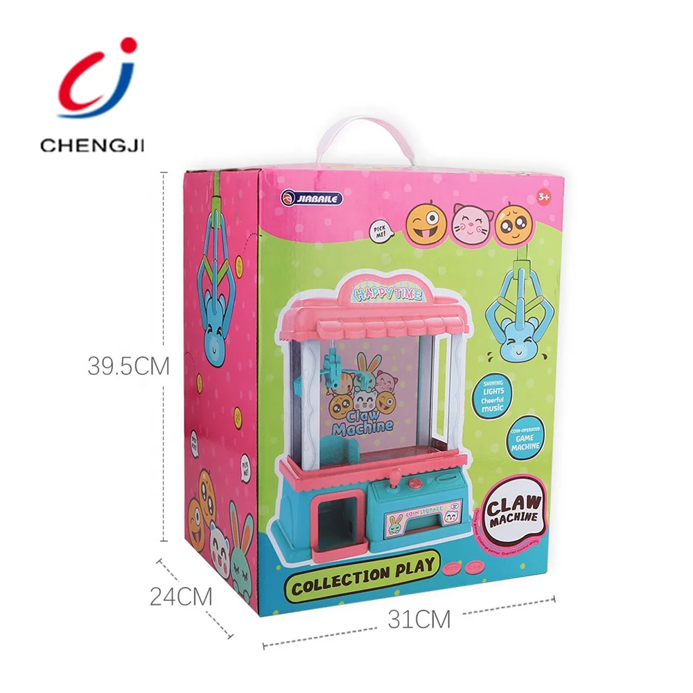 Electronic doll candy light up mini machine music plastic mini toy claw machine