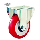 Wheel Wheels For Carts Medium Duty 75/100/125mm Caster Wheel Red PU Wheels For Carts From Guangdong Manufacturer