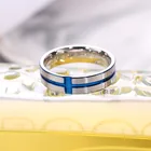 Band Rings Classic Matte Eternity Wedding Customize Finger Blue Band Cross Rings Stainless Steel For Men