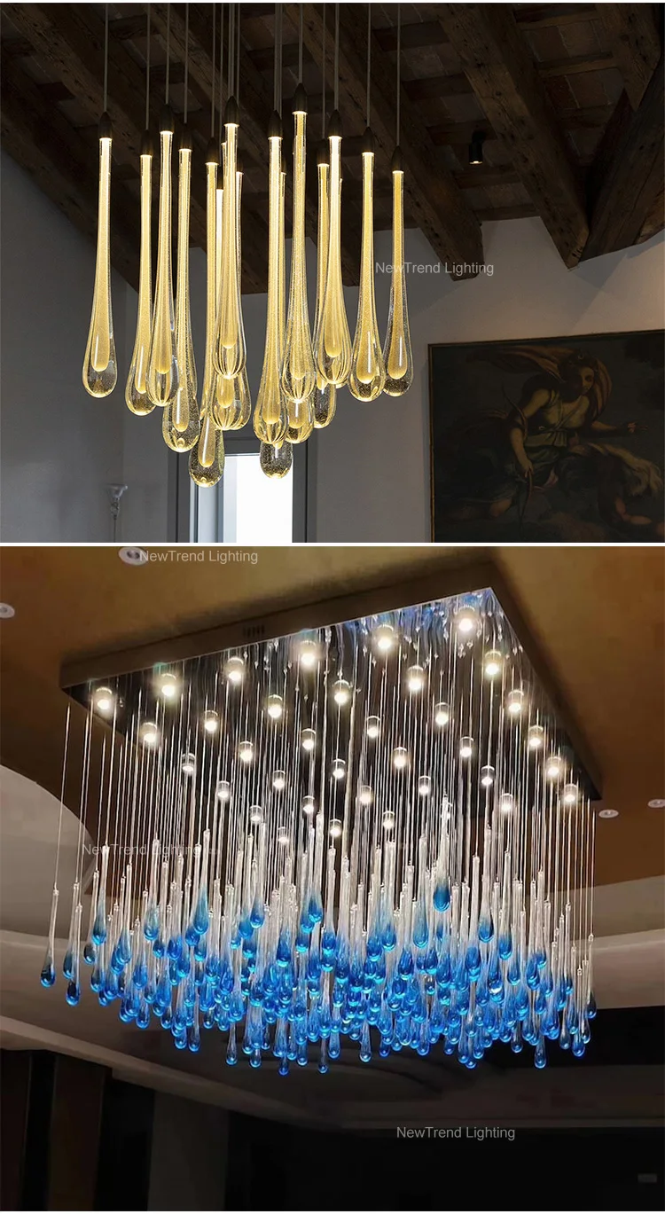 CPL-378 Contemporary Indoor Decoration LED Lighting Hall Hotel Lobby Bespoke Glass Ceiling Led Chandelier manufacture
