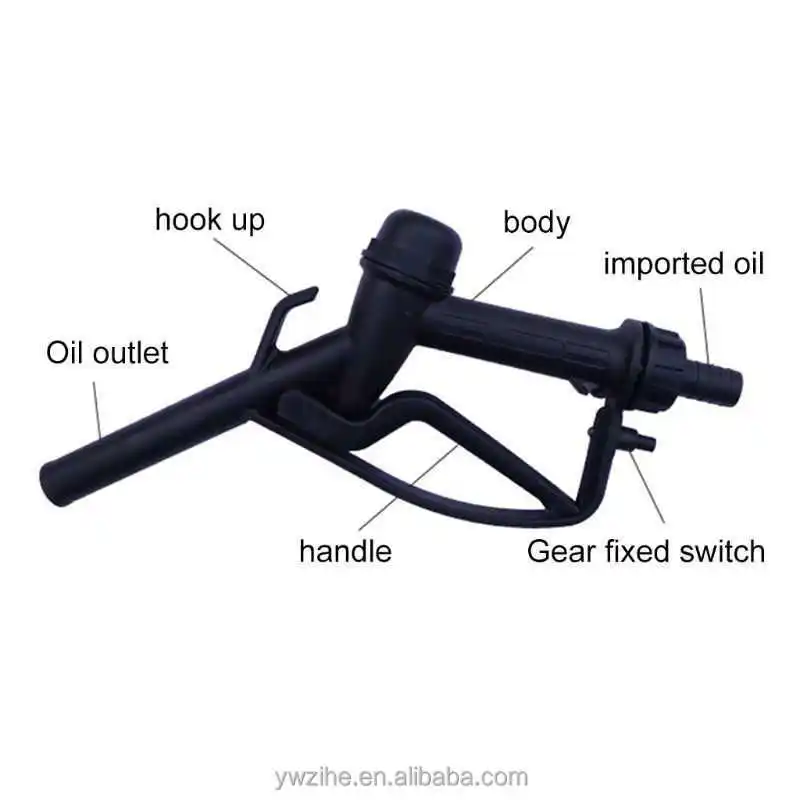 Plastic Manual Heavy Duty Fuel Nozzle With Hook 25mm / 20mm 1" 3/4