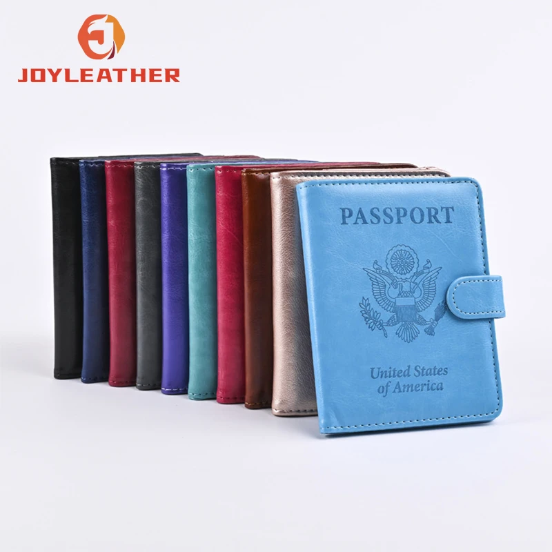 Custom Logo Printed Travel Passport Wallets PU Leather Passport Card Holder Functional Leather Passport Cover for Women Men