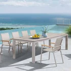 Seaters Table Outdoor New Luxury Aluminum 10 Seaters Extend Rectangle Table Mesh Chairs Outdoor Dining Set