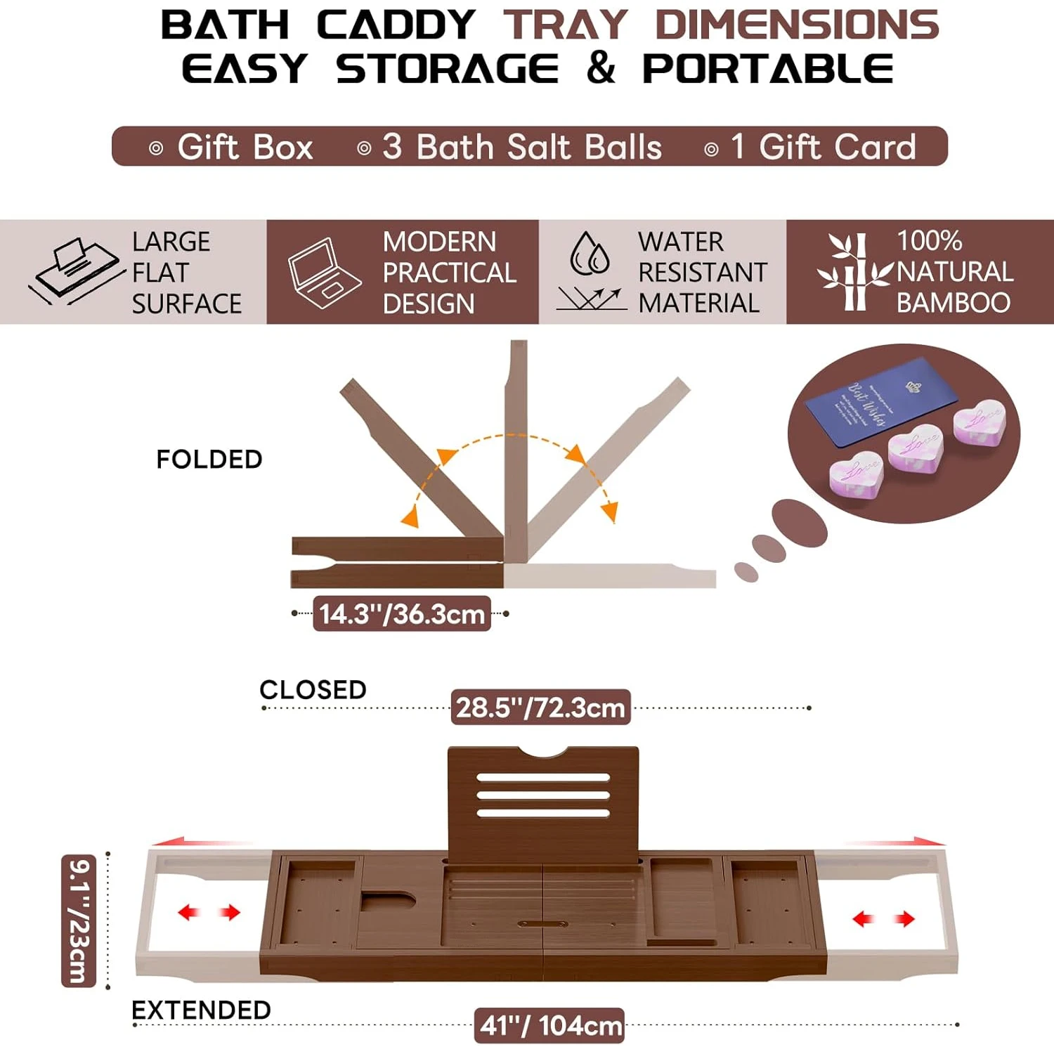 product luxury eco friendly adjustable wood expandable three piece bath tray with wine book holder new design bathroom sets for bath tub-0