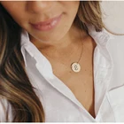 Pendant Initial 13mm Pendant Custom Initial Necklace 26 Alphabet Letter Personalized Stainless Steel Jewelry